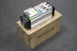 A Bitmain Ant Miner T9 Bitcoin crypto currency miner (boxed)