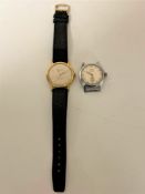 A gent's gold plated Oris wristwatch and a stainless steel example
