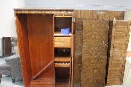 Two mid twentieth century melamine wardrobes (dismantled)