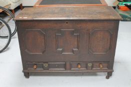 A George III oak mule chest,
