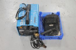 A Clarke 145 TE turbo welder together with a basket of mask and rods