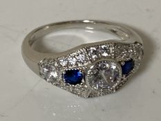 A Sterling silver Art Deco style ring