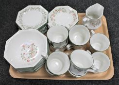 A tray of thirty-seven pieces of Johnson Bros.