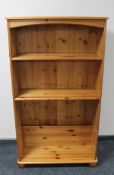 A set of pine open shelves
