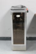 A stainless steel fronted slim line wine fridge