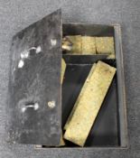 A metal floor safe with keys