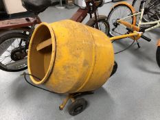 A Mastermix electric cement mixer