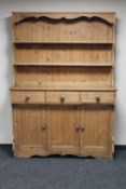 An antique pine kitchen dresser