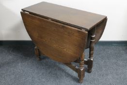 An oak gate leg table