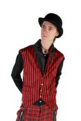 A box of twenty-seven striped men's waistcoats,