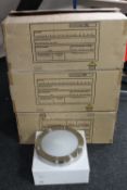 Three boxes of 12 in total circular chrome bathroom spot lights