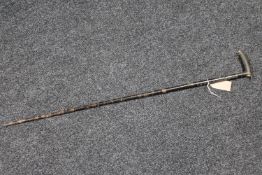 A bone handled whistling walking stick