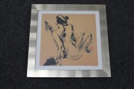 A framed Qu Lei Lei - girl reclining,