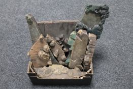 A collection of nine antique wooden printing blocks purportedly late 19th early 20th century from