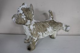A life size plaster figure of a Scottie dog