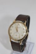 A gent's vintage 18ct gold IWC Schaffhausen wristwatch,