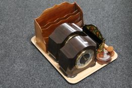 A tray of two Art Deco mantel clocks,