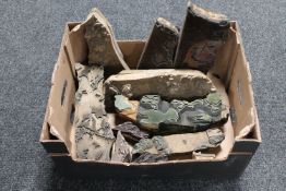 A collection of nine antique wooden printing blocks purportedly late 19th early 20th century from