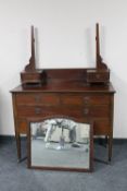 A Victorian inlaid mahogany dressing chest