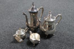 A four piece plated tea service