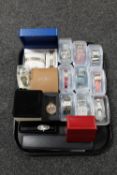 A tray of lady's and gent's wristwatches,