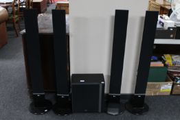 An LG five speaker surround sound system