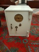 A Milner's fire resistant safe - Locked and without a key, width 51 cm.