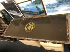 An enamel cast metal GWR railway sign