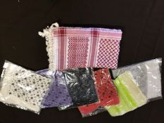 A box of seventy assorted scarves and shawls