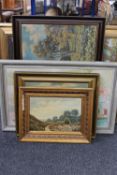 Five continental school framed oils