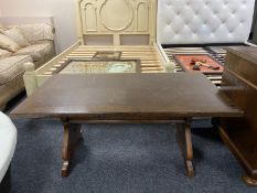 An oak refectory coffee table