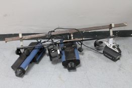 Three disco lights on track