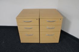 Two beech effect office under desk chests
