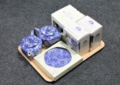 Two trays of Ringtons china : chintz tea china and replica chintz jugs