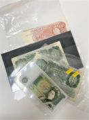 A collection of English bank notes - £1, Ten shilling notes,