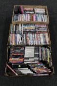 Two boxes and a crate of DVD's