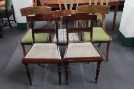 Two pairs of antique dining chairs and one other