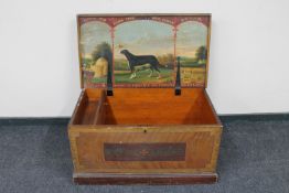 A Victorian pine blanket box,