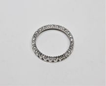A white gold diamond set eternity pendant, width 20mm. CONDITION REPORT: 1.4g.