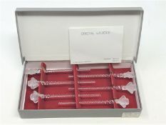 A set of six Lalique, France Roxane frosted glass swizzle sticks,