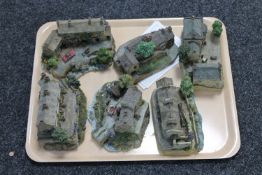 A tray of Danbury Mint house ornaments with certificates