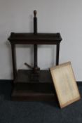 A large 19th century oak book press