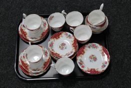 A tray of Paragon Rockingham tea china