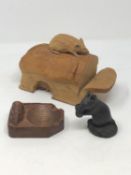 A 'Mouseman' oak ashtray,