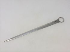 An antique Georgian silver meat skewer