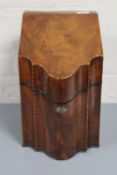 A George III inlaid mahogany knife box (vacant interior).