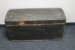 A 19th century pine domed topped trunk