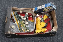 A box of a quantity of vintage Meccano