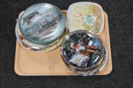 A tray of assorted collector's plates,