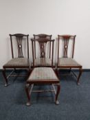 A set of four mahogany dining chairs
